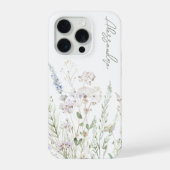 Witte Boho Waterverf Wilde Bloemen iPhone Hoesje (Achterkant)