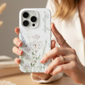 Witte Boho Waterverf Wilde Bloemen iPhone Hoesje