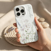 Witte Boho Waterverf Wilde Bloemen iPhone Hoesje