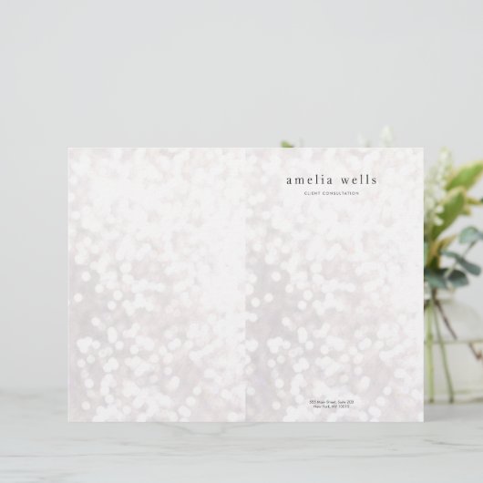 Witte Bokeh Bi-voudig bijsluiter Briefhoofd (Staand voorkant)