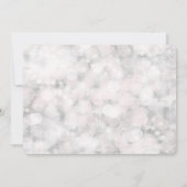 Witte Bokeh Licht Elegante Glamour Huwelijksuitnod Kaart (Achterkant)