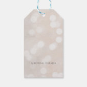 Witte Bokeh Moderne Glamour Chique Custom Favor Cadeaulabel (Achterkant)