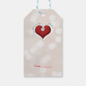 Witte Bokeh Rode Valentijns Glam Heart Favor Cadeaulabel (Achterkant)