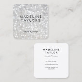 Witte Bokeh Vierkante Visitekaartje (Voorkant / Achterkant)