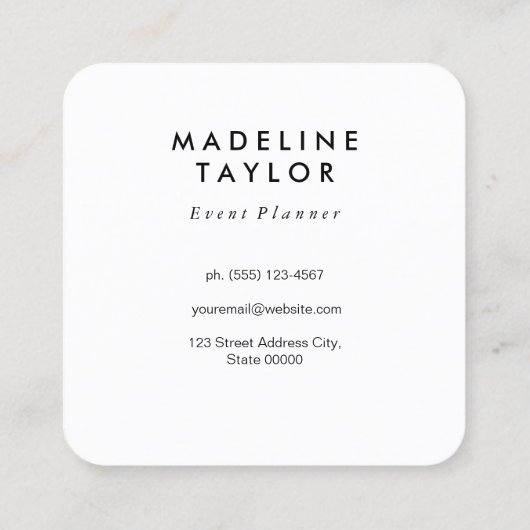 Witte Bokeh Vierkante Visitekaartje (Achterkant)