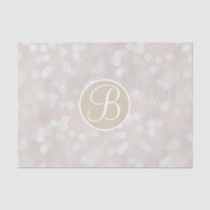 Witte Bokehlichten Fonkelend Monogram Letter Initi Tissuepapier