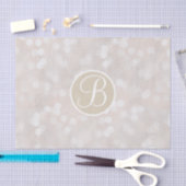 Witte Bokehlichten Fonkelend Monogram Letter Initi Tissuepapier (Craft)