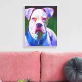 Witte bokser op omwikkeld canvas afdruk (Insitu (Woonkamer))