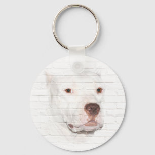Witte bol sleutelhanger