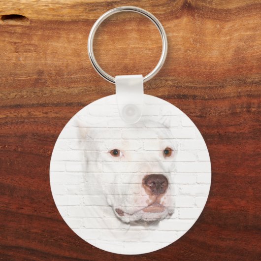 Witte bol sleutelhanger (Voorkant)