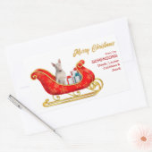 Witte bolle terrier Dog-kerstkledij Rechthoekige Sticker (Envelop)