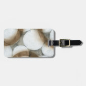 Witte Bollen & Bruine Cirkels Bagagelabel (Voorkant horizontaal)