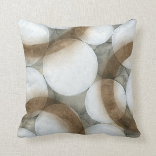 Witte bollen & bruine cirkels kussen
