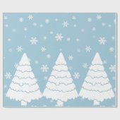 Witte bomen cadeaupapier (Vlak)