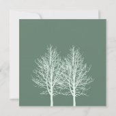 Witte bomen gepersonaliseerde verjaardag uitnodigi kaart (Achterkant)