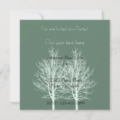 Witte bomen gepersonaliseerde verjaardag uitnodigi kaart (Voorkant)