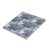 Witte bomen grijze geometrische patroontegels tegeltje (Zijkant)