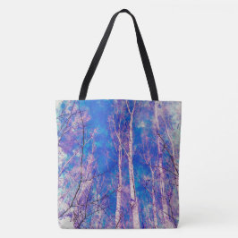 Witte Bomen Lichtblauwe Hemel In Februari Waterver Tote Bag