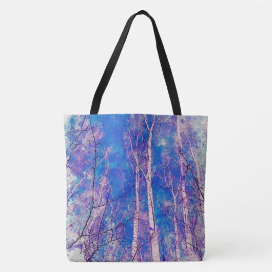 Witte Bomen Lichtblauwe Hemel In Februari Waterver Tote Bag (Voorkant)