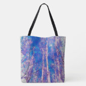 Witte Bomen Lichtblauwe Hemel In Februari Waterver Tote Bag (Achterkant)