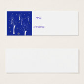 witte bomen op blauwe label mini visitekaartjes (Voorkant /achterkant)