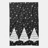 Witte bomen op zwart theedoek (Verticaal)