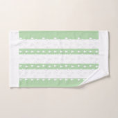 Witte bomen + pastelgroene strepen bad handdoek (Handdoek)