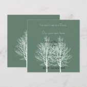Witte Bomen Persoonlijke Verjaardagsuitnodiging Kaart (Voorkant / Achterkant)