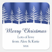 Witte bomen Silhouettes Vierkante Sticker (Voorkant)