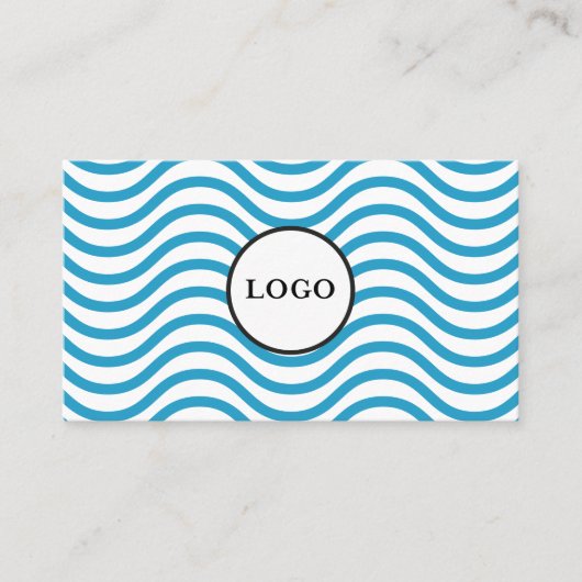 Witte Bondi Blauwe Golf Design Visitekaartje (Voorkant)