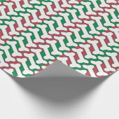 Witte Bone Patter Op Rood En Groen Custom Cadeaupapier (Hoek)