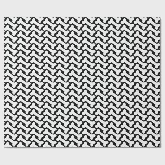 Witte Bone Patter op Zwart Custom Cadeaupapier (Vlak)