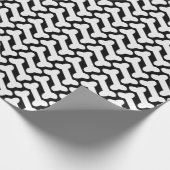 Witte Bone Patter op Zwart Custom Cadeaupapier (Hoek)