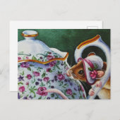 Witte Bonnet Waterverf van de Tijdopnemer van de W Briefkaart (Voorkant / Achterkant)