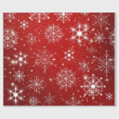 Witte bonte sneeuwvlokken cadeaupapier (Vlak)