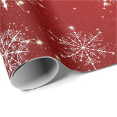 Witte bonte sneeuwvlokken cadeaupapier (Rol Hoek)