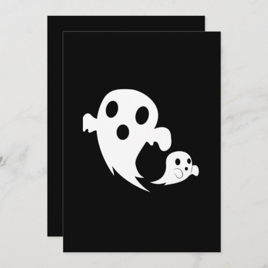 Witte Boo Feestdagenkaart (Voorkant / Achterkant)