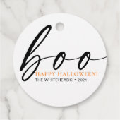 Witte Boo Gelukkig Halloween Bedankjes Labels (Achterkant)