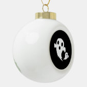 Witte Boo Keramische Bal Ornament (Links)