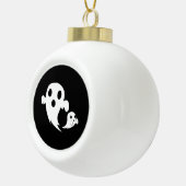 Witte Boo Keramische Bal Ornament (Rechts)