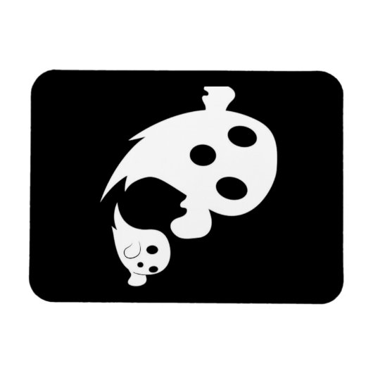 Witte Boo  Magneet (Horizontaal)