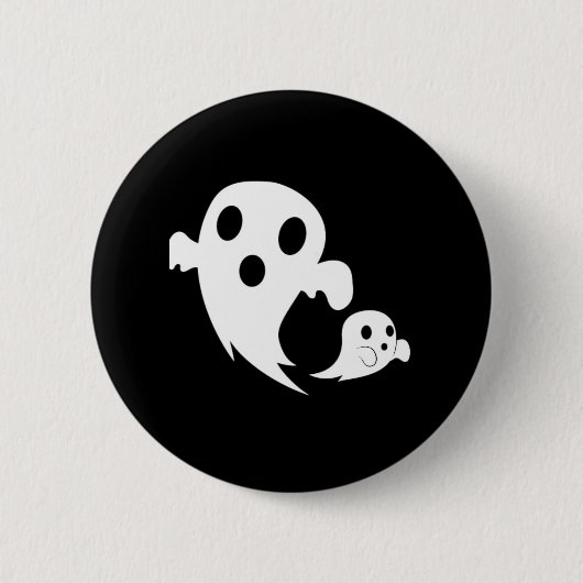 Witte Boo Ronde Button 5,7 Cm (Voorkant)