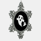 Witte Boo Tin Sneeuwvlok Ornament (Links)