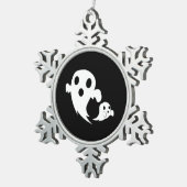 Witte Boo Tin Sneeuwvlok Ornament (Rechts)
