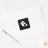 Witte Boo Vierkante Sticker (Envelop)