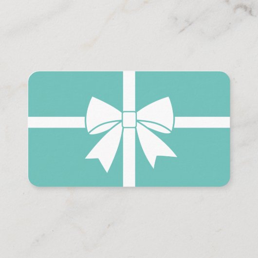 Witte Boog Blauwgroen Blauw Baby showers Luier Raf Informatiekaartje (Achterkant)