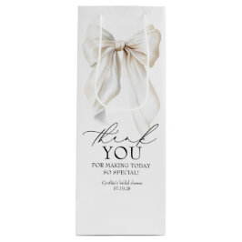 Witte Boog Bruidsfeest Bedankt Favorieten Wijn Cadeautas