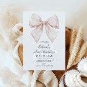 Witte boog eerste verjaardag uitnodiging