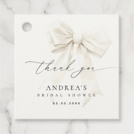 Witte Boog Elegante Script Bruiloftsdouche Bedankt Bedankjes Labels