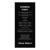 Witte boog en typografie zwart bruiloft programma (Achterkant)